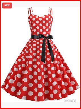 Vintage 1950s Rockabilly Halter Swing Dress Sleeveless A-Line Midi